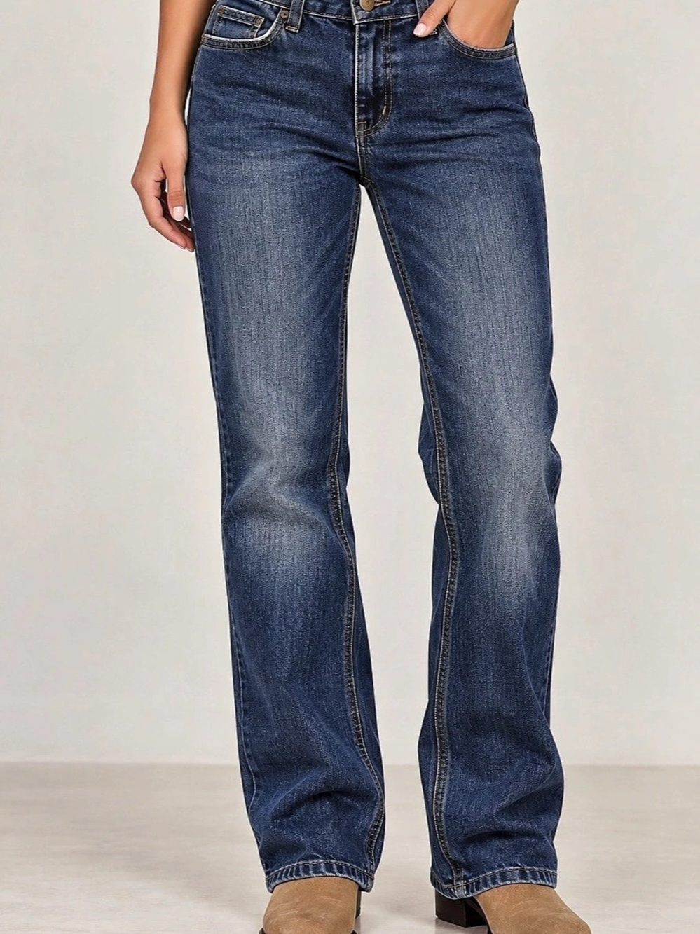 Carhartt Relaxed Fit Flannel Lined Bootcut Denim Jeans Blue size 6 Short